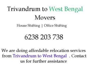 trivandrum to west bengal packers